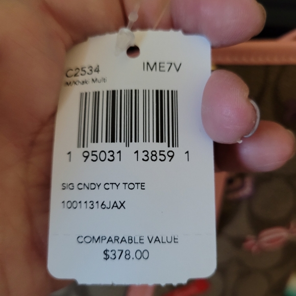 COACH * City Tote In Signature Canvas With Candy Print - Picture 8 of 11